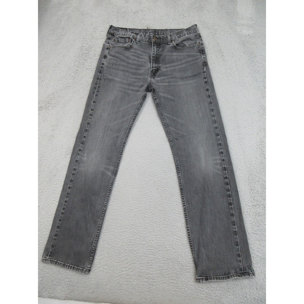 Levis 505 Jeans Mens 34x32 Gray Straight Leg Zip Fly Five Pocket Tagged 36x34